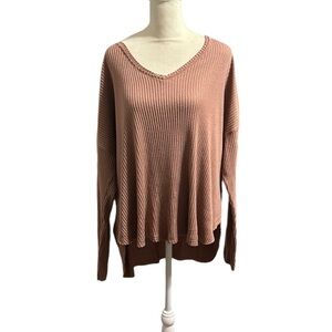 WILD FABLE dusty rose ribbed long sleeve comfy fit size XL